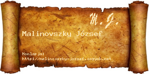 Malinovszky József névjegykártya