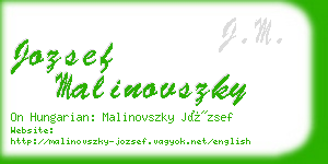 jozsef malinovszky business card